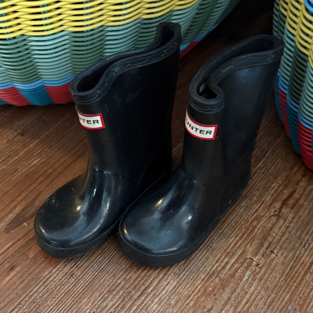 Hunter Kids Black Waterproof Rain Boots